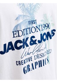 Jack & Jones T-Shirt Gradient Print 12288094 Biały Regular Fit. Kolor: biały. Materiał: bawełna. Wzór: nadruk, gradientowy #6