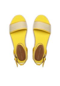 TOMMY HILFIGER - Tommy Hilfiger Espadryle Th Woven Platform Sandal FW0FW07345 Żółty. Kolor: żółty. Materiał: materiał. Obcas: na platformie