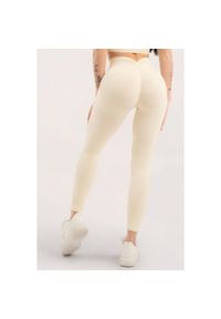 GYM GLAMOUR - Legginsy fitness damskie Gym Glamour deep push up 2.0. Kolor: beżowy. Sport: fitness