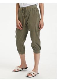 Kaffe Spodnie materiałowe Naya 10502803 Zielony Regular Fit. Kolor: zielony. Materiał: bawełna