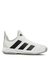 Adidas - adidas Buty Stabil Indoor HR0247 Biały. Kolor: biały. Materiał: materiał