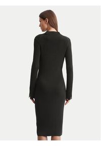 Marc O'Polo Sukienka dzianinowa 409 5045 67097 Czarny Slim Fit. Typ kołnierza: polo. Kolor: czarny. Materiał: bawełna #4