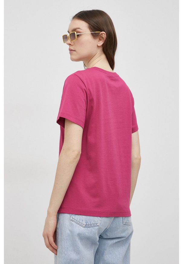 Converse T-shirt bawełniany kolor różowy. Okazja: na co dzień. Kolor: różowy. Materiał: bawełna. Wzór: nadruk. Styl: casual