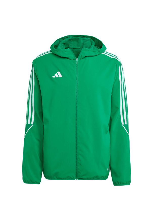 Adidas - Kurtka piłkarska męska adidas Tiro 23 League Windbreaker. Kolor: zielony. Sport: piłka nożna
