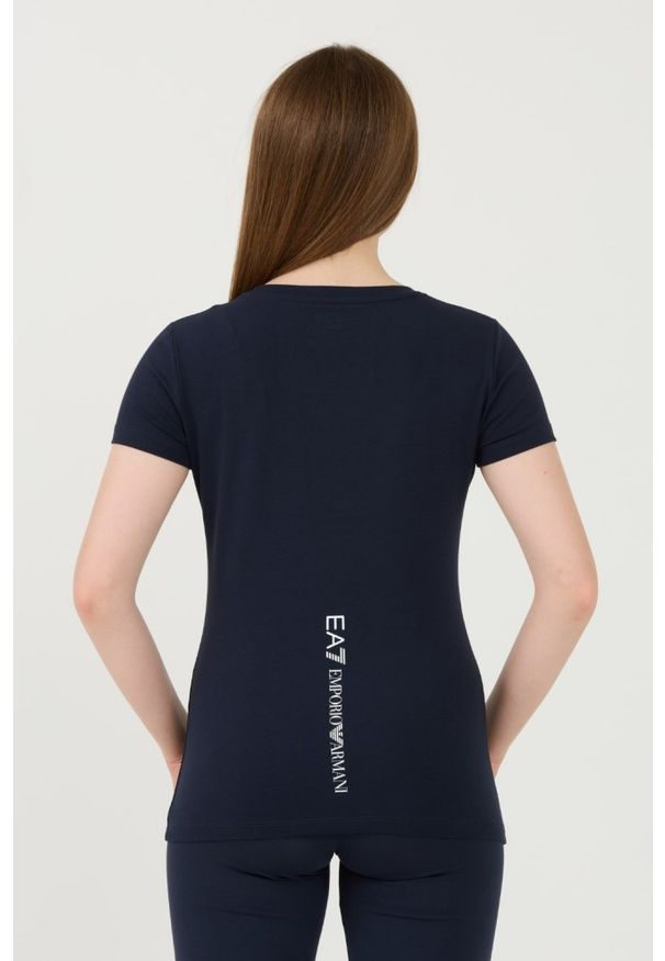 EA7 Emporio Armani - EA7 Granatowy damski t-shirt, Rozmiar XL. Kolor: niebieski