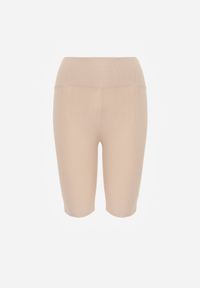 Renee - Ciemnobeżowe Kolarki Hysali. Okazja: na co dzień. Stan: podwyższony. Kolor: beżowy. Materiał: materiał, prążkowany. Długość: krótkie. Styl: sportowy, casual #7