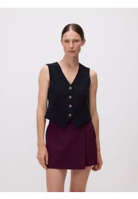 Reserved - Spódnico-szorty z wiskozą - mahoniowy. Kolor: brązowy. Materiał: wiskoza