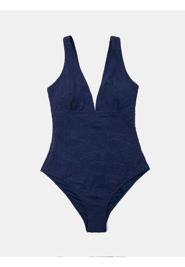 Sinsay - Strukturalny strój kąpielowy - granatowy. Kolor: niebieski