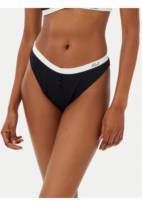 Karl Lagerfeld - KARL LAGERFELD Dół od bikini A2W46019 Czarny. Kolor: czarny. Materiał: syntetyk