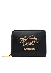 Love Moschino - LOVE MOSCHINO Mały Portfel Damski JC5734PP0MKG0000 Czarny. Kolor: czarny. Materiał: skóra