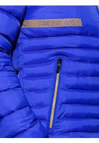 Ombre Clothing - Kurtka męska przejściowa C372 - niebieska - L. Kolor: niebieski. Materiał: poliester, puch. Sezon: jesień, zima #3