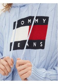 Tommy Jeans Sweter Center Flag DW0DW16528 Błękitny Regular Fit. Kolor: niebieski. Materiał: syntetyk