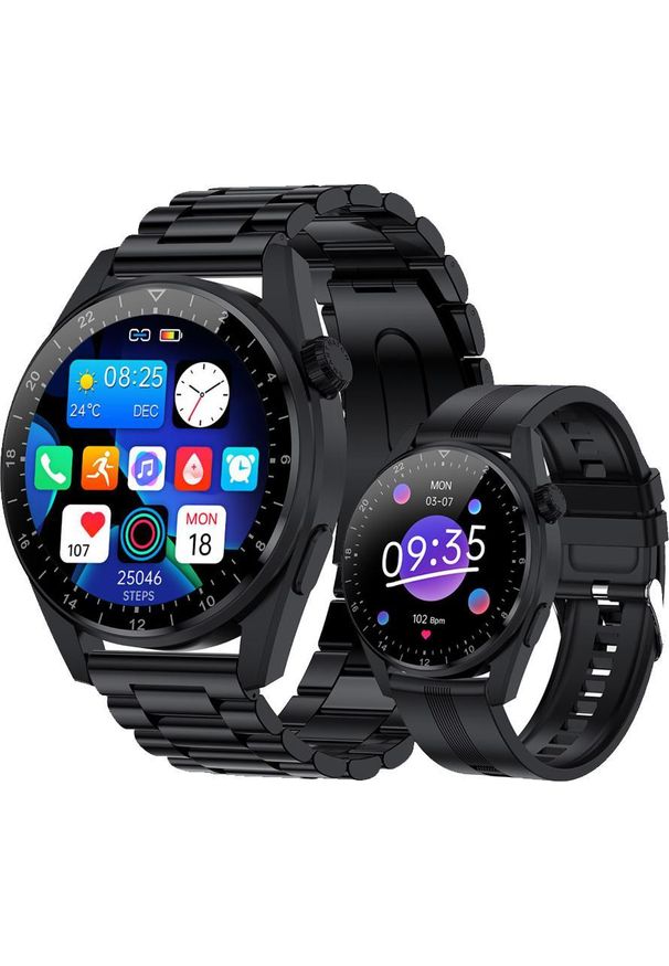 Smartwatch Rubicon RNCE78 Czarna bransoleta + czarny pasek. Rodzaj zegarka: smartwatch. Kolor: czarny
