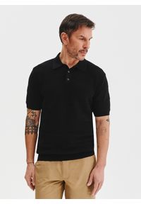 Pako Lorente - PAKO LORENTE – Czarne polo swetrowe. Okazja: na co dzień. Typ kołnierza: polo. Kolor: czarny, beżowy. Materiał: bawełna. Styl: casual #10