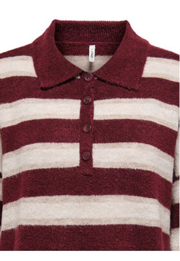 only - ONLY Sweter Talio 15358606 Bordowy Regular Fit. Kolor: czerwony. Materiał: syntetyk