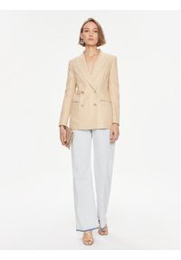 TwinSet - TWINSET Marynarka 241TP2560 Beżowy Regular Fit. Kolor: beżowy. Materiał: bawełna