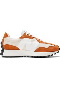 Buty unisex New Balance U327LF – pomarańczowe. Okazja: na co dzień. Kolor: pomarańczowy. Materiał: guma, zamsz, skóra, materiał. Szerokość cholewki: normalna