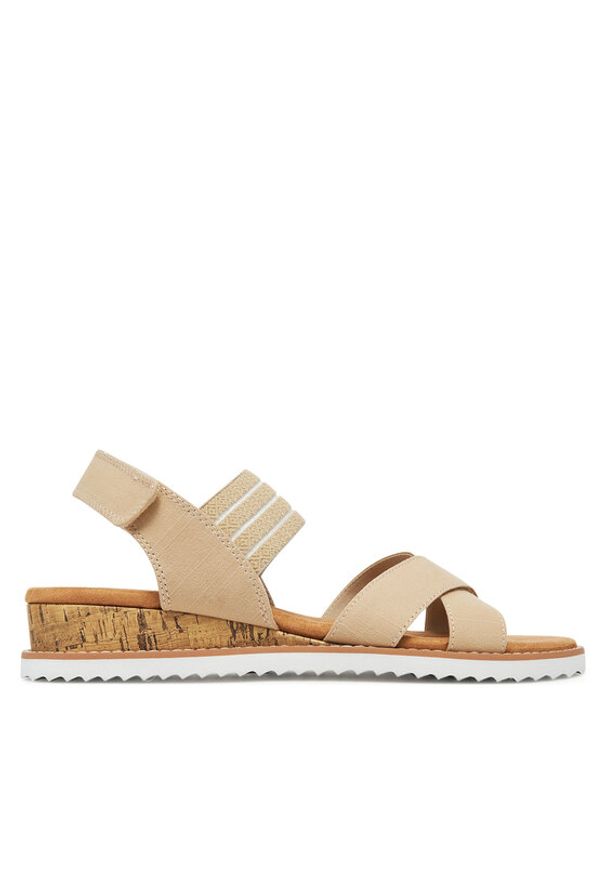skechers - Skechers Sandały BOBS Desert Kiss-Shore Enough 114130/NAT Beżowy. Kolor: beżowy. Materiał: materiał