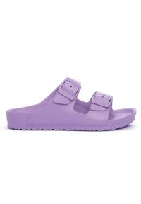 Klapki dla dzieci Birkenstock Arizona. Kolor: fioletowy. Materiał: materiał, syntetyk