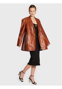 Remain Marynarka Bolette Blazer Leather RM1662 Brązowy Relaxed Fit. Kolor: brązowy. Materiał: skóra