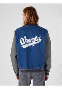 Wrangler Kurtka bomber Baseball W48272Z90 112331618 Niebieski Regular Fit. Kolor: niebieski. Materiał: jeans