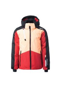 Kurtka narciarska ocieplana dziecięca Brugi 1AJD - żółto-czerwona, Rozmiar 158/164. Kolor: żółty, czerwony, wielokolorowy. Sezon: zima. Sport: narciarstwo #1