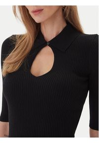 KAOS Sweter RI1NT053 0001 Czarny Regular Fit. Kolor: czarny. Materiał: syntetyk #5