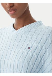 TOMMY HILFIGER - Tommy Hilfiger Sweter WW0WW48433 Niebieski jasny Regular Fit. Kolor: niebieski. Materiał: bawełna #2