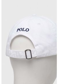 Polo Ralph Lauren czapka z daszkiem bawełniana kolor biały z aplikacją. Kolor: biały. Materiał: bawełna. Wzór: aplikacja #4