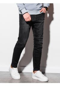 Ombre Clothing - Spodnie męskie jeansowe P942 - czarne - L. Kolor: czarny. Materiał: jeans. Styl: klasyczny #3