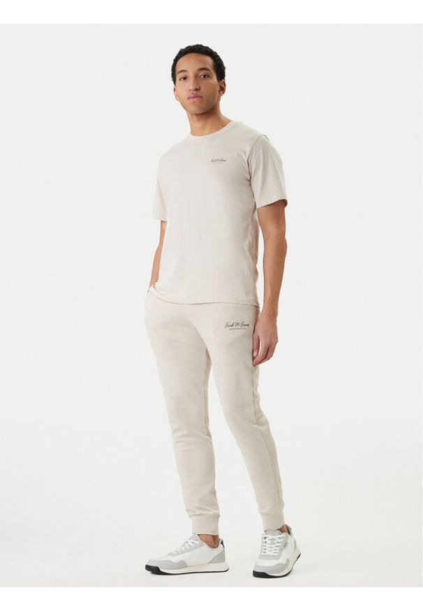 Jack & Jones T-Shirt Earchive 12297641 Beżowy Regular Fit. Kolor: beżowy. Materiał: bawełna