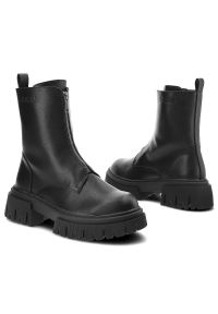 Big-Star - Czarne Botki Big Star Damskie Skórzane Ocieplane Obuwie. Okazja: na spacer. Kolor: czarny. Materiał: skóra ekologiczna, futro, syntetyk. Szerokość cholewki: normalna. Sezon: zima, jesień #6
