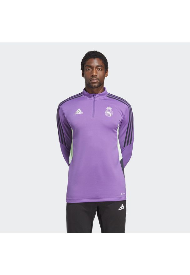 Bluza do piłki nożnej męska Adidas Real Madrid Condivo 22 Training Top. Kolor: fioletowy. Materiał: materiał