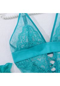 Intica - Body koronkowe z delikatnym wzorem Seonaid. Kolor: czarny. Materiał: koronka. Wzór: koronka #10