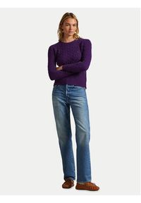 Polo Ralph Lauren Sweter 211971865011 Fioletowy Slim Fit. Typ kołnierza: polo. Kolor: fioletowy. Materiał: wełna