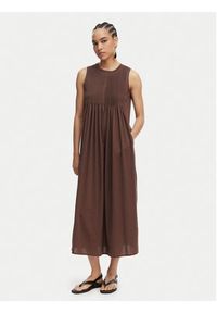 Weekend Max Mara Sukienka codzienna Ricordo 2615621022 Brązowy Regular Fit. Okazja: na co dzień. Kolor: brązowy. Materiał: bawełna. Typ sukienki: proste. Styl: casual #2