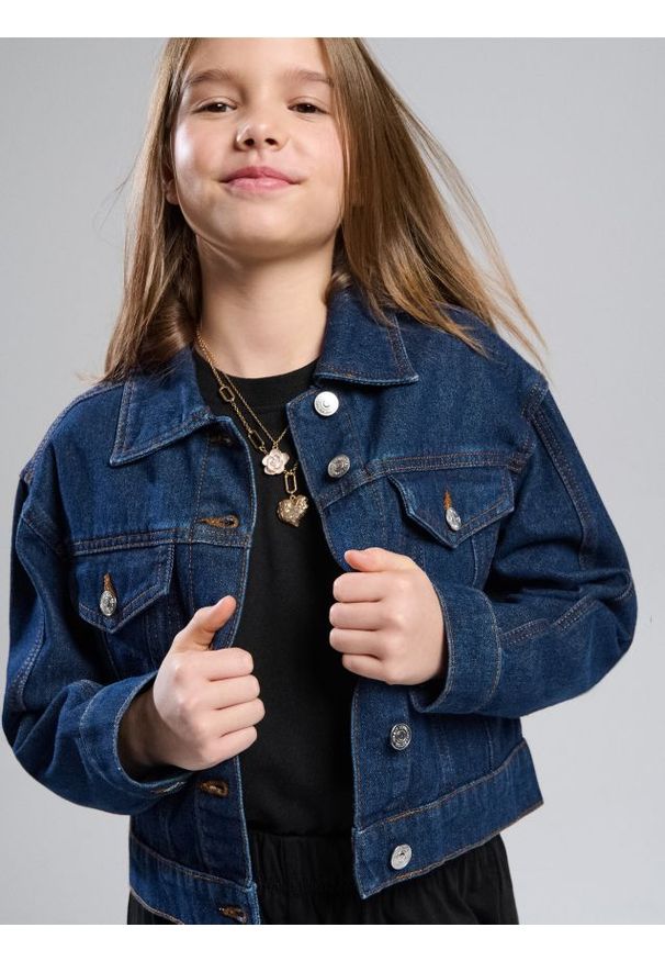 Sinsay - Jeansowa katana - indigo jeans. Materiał: jeans