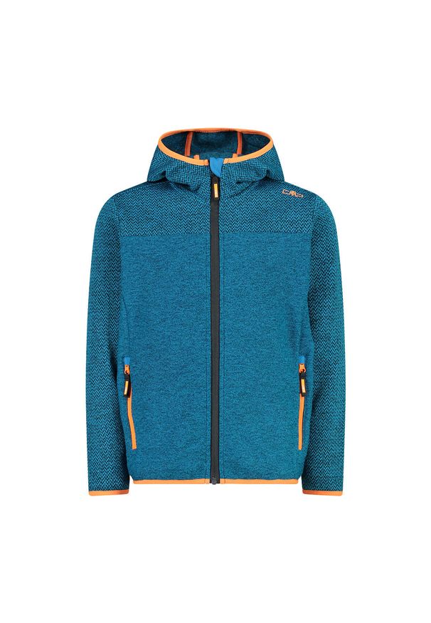 Kurtka z kapturem dla dziecka CMP. Typ kołnierza: kaptur. Kolor: niebieski, wielokolorowy, pomarańczowy. Materiał: softshell. Styl: sportowy