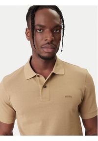 BOSS Polo Pallas 50553564 Khaki Regular Fit. Typ kołnierza: polo. Kolor: brązowy. Materiał: bawełna #4