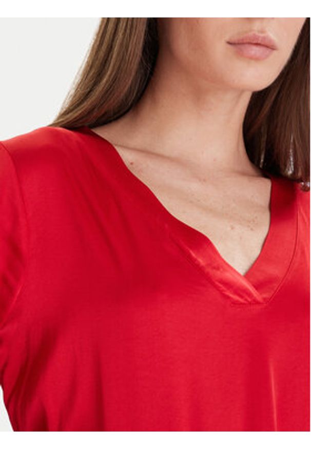 Maryley Bluzka 25IB824/18MA Czerwony Regular Fit. Kolor: czerwony. Materiał: wiskoza