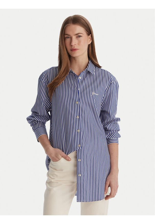 Guess Koszula W6GH39 W1849 Niebieski Relaxed Fit. Kolor: niebieski. Materiał: bawełna