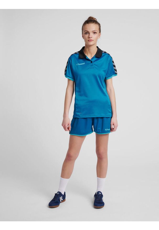 Damska koszulka polo Hummel hmlAUTHENTIC Functional. Typ kołnierza: polo. Kolor: turkusowy, niebieski, wielokolorowy. Styl: elegancki