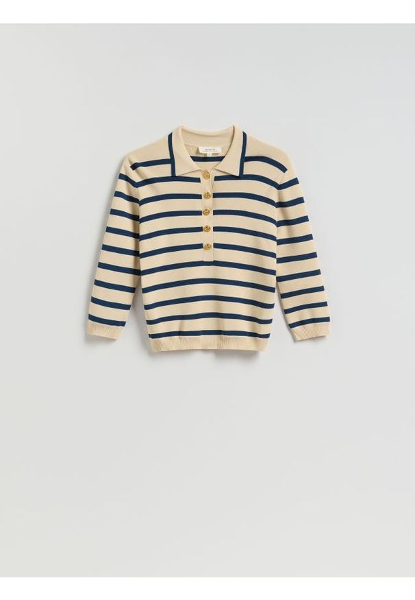 Reserved - Sweter z wiskozą - wielobarwny. Materiał: wiskoza