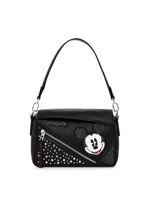 Desigual Torebka Mickey Studstyle Phuk 24WAXP71 Czarny. Kolor: czarny. Materiał: skórzane