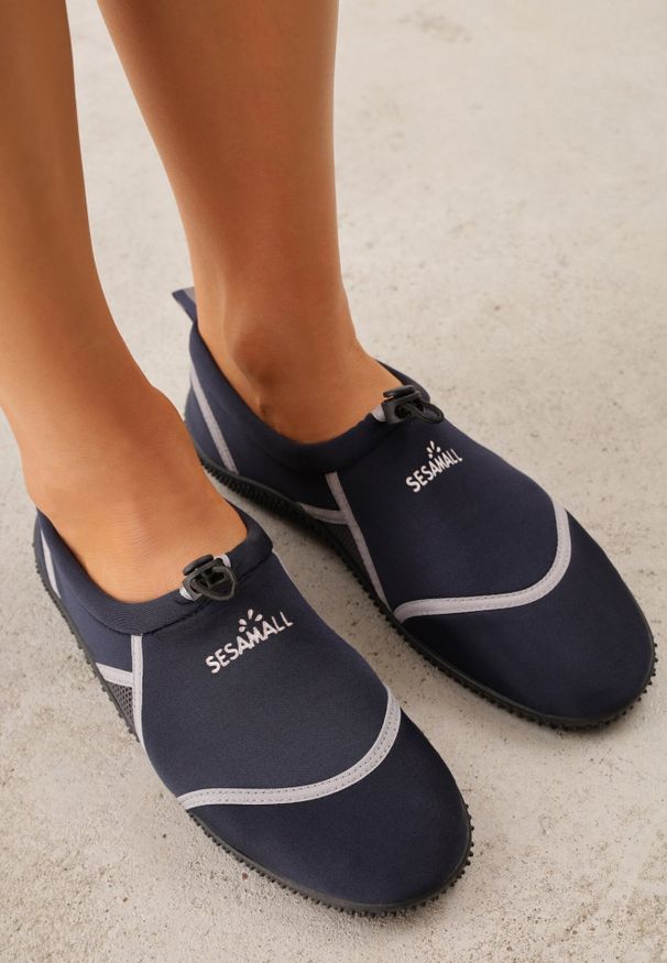 Born2be - Granatowe Elastyczne Buty Sportowe do Wody Ralvie. Okazja: na plażę. Kolor: niebieski. Materiał: bawełna, len. Sezon: lato