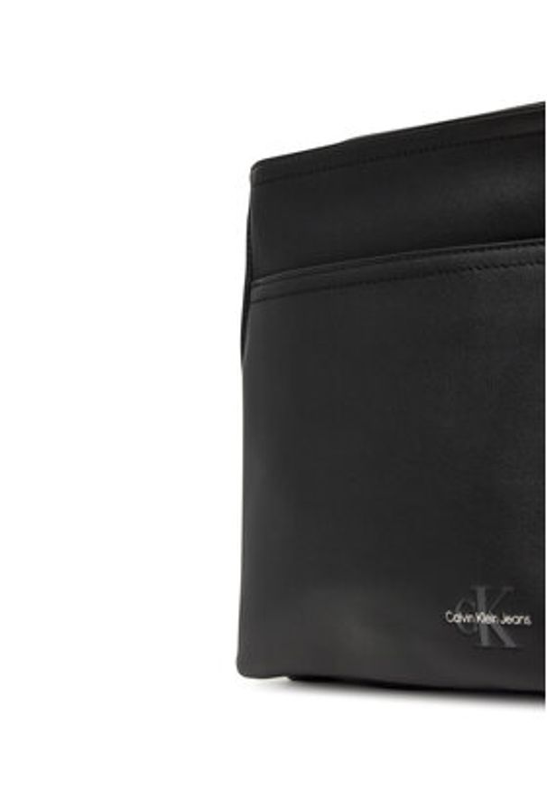 Calvin Klein Jeans Saszetka Mono Logo Flat Pack 18 LV04G3107G Czarny. Kolor: czarny. Materiał: skóra