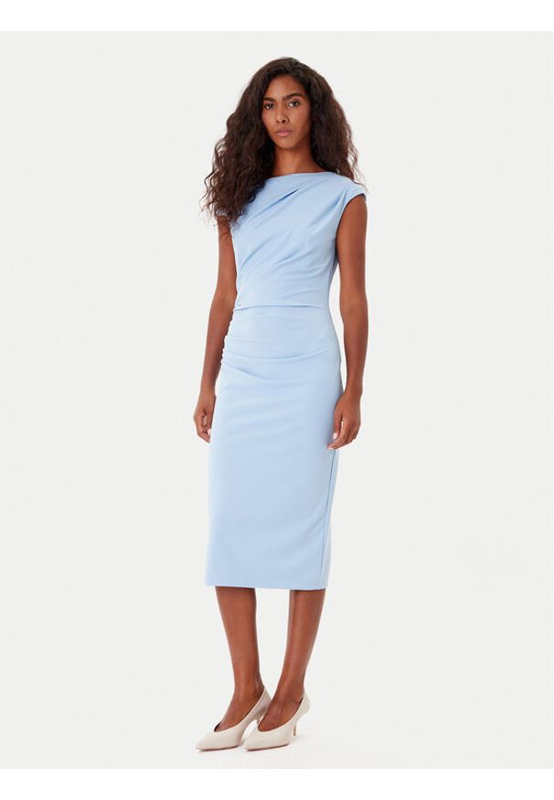 Rinascimento Sukienka koktajlowa CFC0125334003 Błękitny Slim Fit. Kolor: niebieski. Materiał: syntetyk. Styl: wizytowy