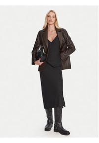 Marella Marynarka Icone 2523446044 Brązowy Regular Fit. Kolor: brązowy. Materiał: skóra #4