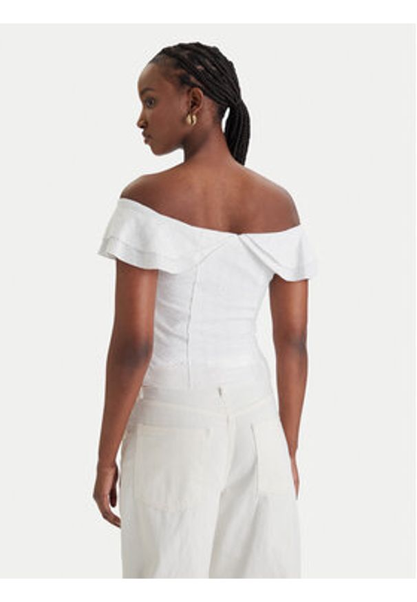 Guess Bluzka W6GP23 K3106 Biały Regular Fit. Kolor: biały. Materiał: syntetyk