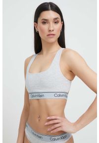 Calvin Klein Underwear biustonosz kolor szary wzorzysty. Kolor: szary. Materiał: dzianina. Rodzaj stanika: odpinane ramiączka #1